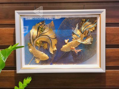 tranh cá chép lý ngư vọng nguyệt