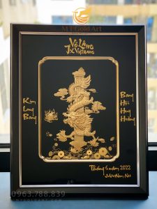 Tranh rồng phú quý dát vàng 24k